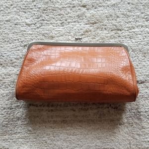 Tan Crocodile Clutch